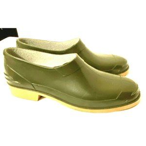 Nora Men’s Size 8 Rubber Boots Made In Italy Euro Size 41 Green  Low Cut Boots